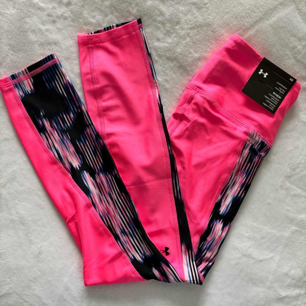UNDER ARMOUR Compression High Rise Ankle Pink Legging--XS